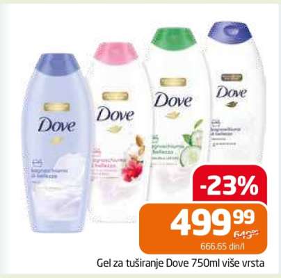 Gel za tuširanje Dove 750ml više vrsta