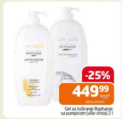 Gel za tuširanje Byphasse sa pumpicom (više vrsta) 2 l