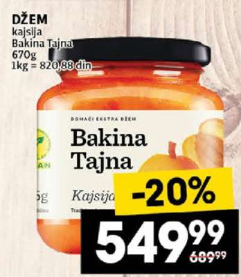DŽEM kajsija Bakina Tajna