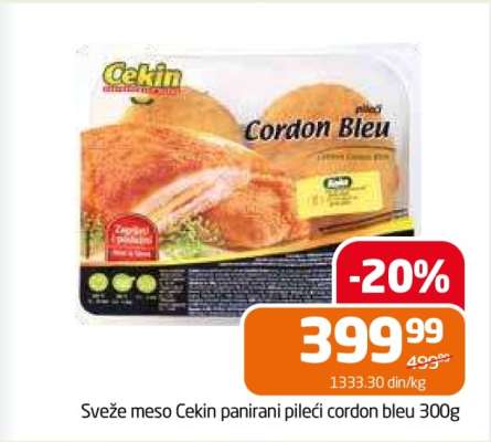 Sveže meso Cekin panirani pileći cordon bleu 300g
