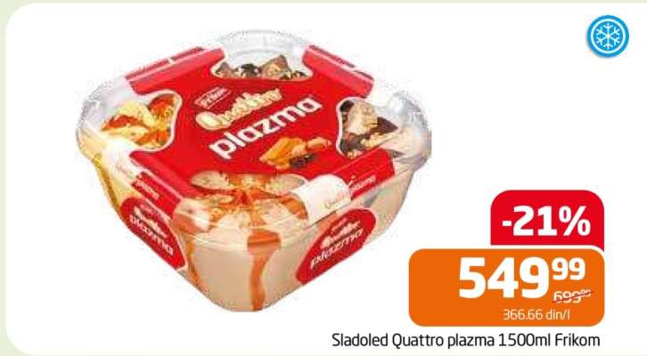 Sladoled Quattro plazma 1500ml Frikom
