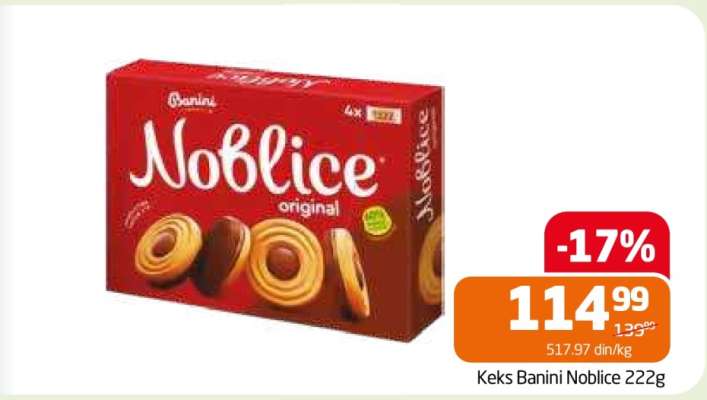 Keks Banini Noblice 222g