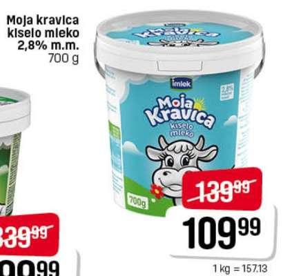 MOJA KRAVICA KISELO MLEKO 2.8 % m.m.