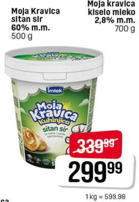 Moja Kravica sitan sir 60% m.m.