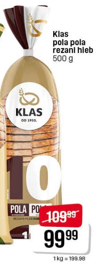 Klas pola pola rezani hleb