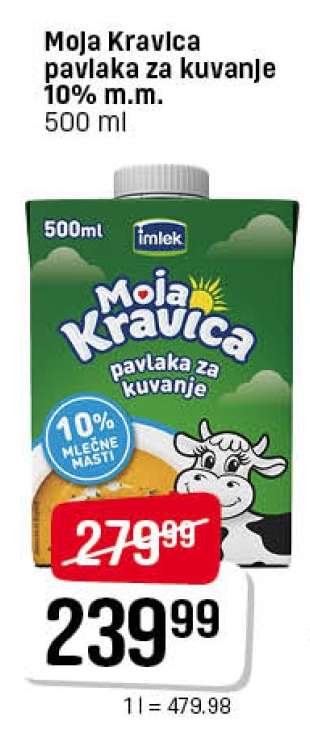 Moja Kravica pavlaka za kuvanje 10% m.m.