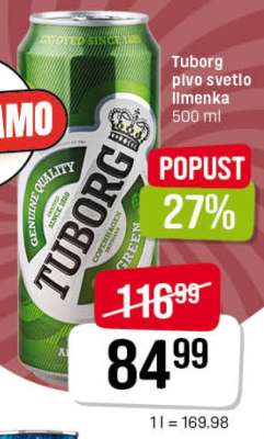 Tuborg pivo svetlo limenka 500 ml