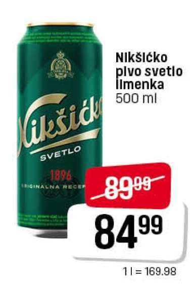 Nikšićko pivo svetlo limenka