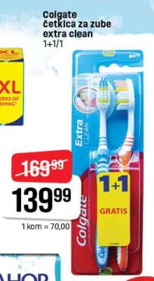 Colgate Četkica za zube Extra clean 1+1
