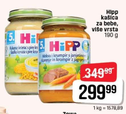 HiPP kašica za bebe, više vrsta