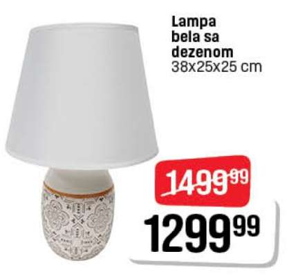 Lampa bela sa dezenom