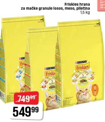 Friskies hrana za mačke granule losos, meso, piletina