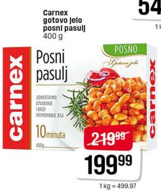 Carnex gotovo jelo posni pasulj 400 g