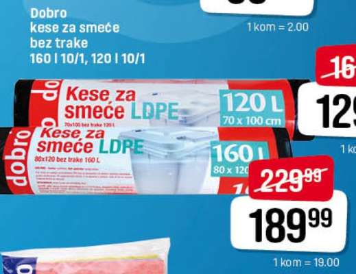 Dobro kese za smeće bez trake