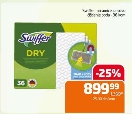 Swiffer maramice za suvo čišćenje poda - 36 kom