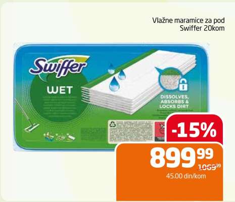 Vlažne maramice za pod Swiffer 20kom