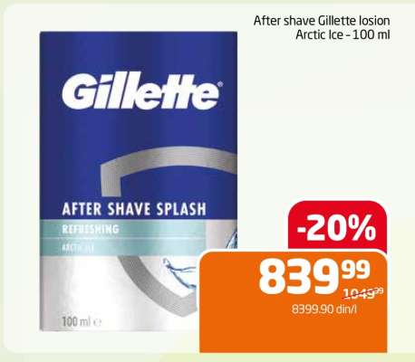 After shave Gillette losion Arctic Ice - 100 ml