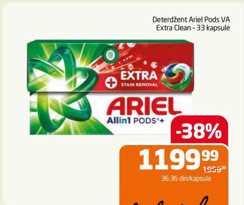Deterdžent Ariel Pods VA Extra Clean - 33 kapsule
