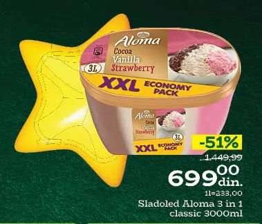 Sladoled Aloma 3 in 1 classic 3000ml