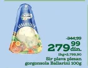 Sir plava plesna gorgonzola Ballarini 100g