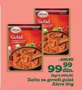 Začin za goveđi gulaš Aleva 50g