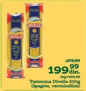 Testenina Divella 500g (špagete, vermicellini)