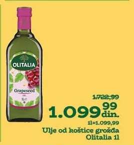Ulje od koštice grožđa Olitalia 1l