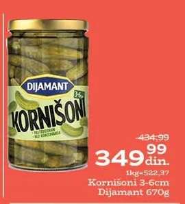 Kornišoni 3-6cm Dijamant 670g