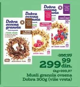 Musli granola ovsena Dobra 300g (više vrsta)