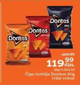 Čips tortilja Doritos 90g