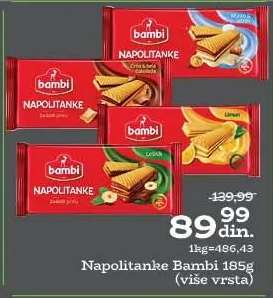 Napolitanke Bambi 185g