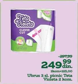 Ubrus 3 sl. picnic Teta Violeta 2 kom.