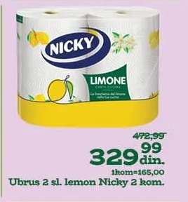 Ubrus 2 sl. lemon Nicky 2 kom.