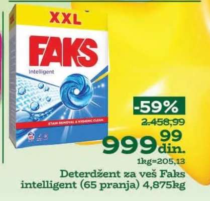 Deterdžent za veš Faks intelligent (65 pranja) 4,875kg