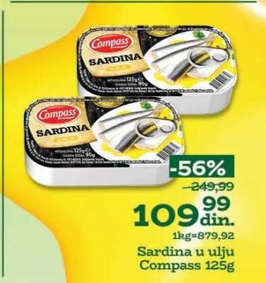 SARDINA U ULJU Compass 125g