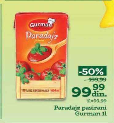 Paradajz pasirani Gurman 1l