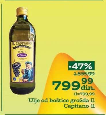 Ulje od koštice grožđa Il Capitano 1l