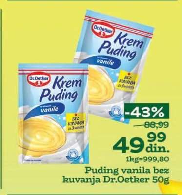 Puding vanila bez kuvanja Dr.Oetker 50g