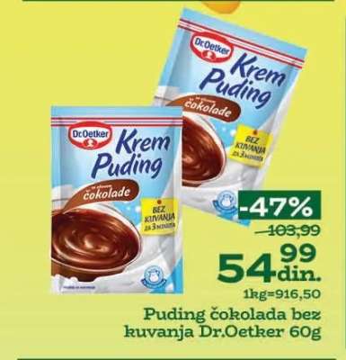 Puding čokolada bez kuvanja Dr.Oetker 60g