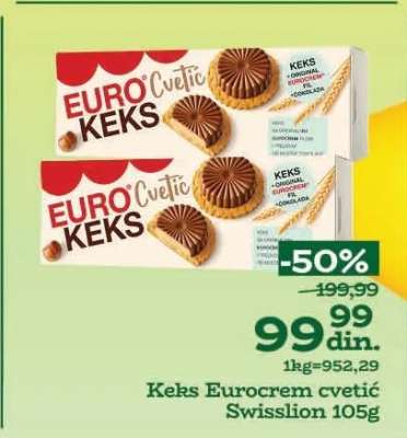 Keks Eurocrem cvetić Swisslion 105g