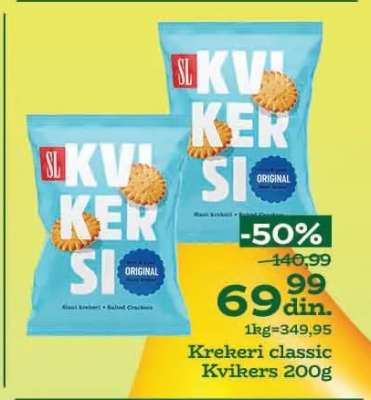 Krekeri classic Kvikers 200g