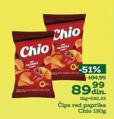 Čips red paprika Chio 130g