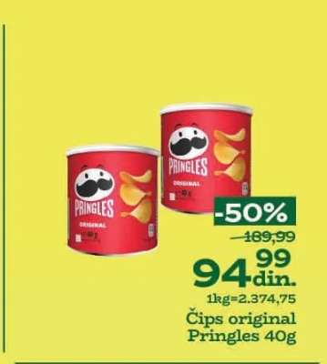 Čips original Pringles 40g