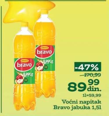 Voćni napitak Bravo jabuka 1,5l