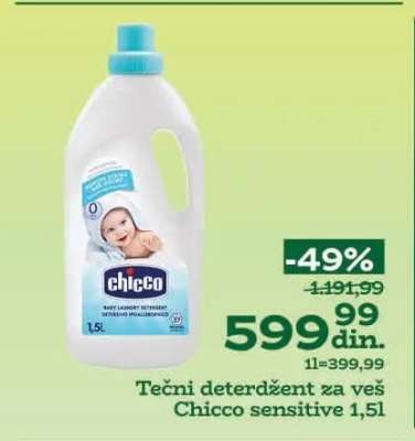 Tečni deterdžent za veš Chicco sensitive 1,5l