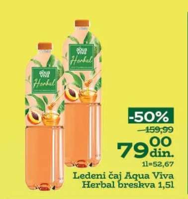 Ledeni čaj Aqua Viva herbal breskva 1,5l
