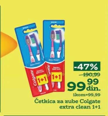Četkica za zube Colgate extra clean 1+1