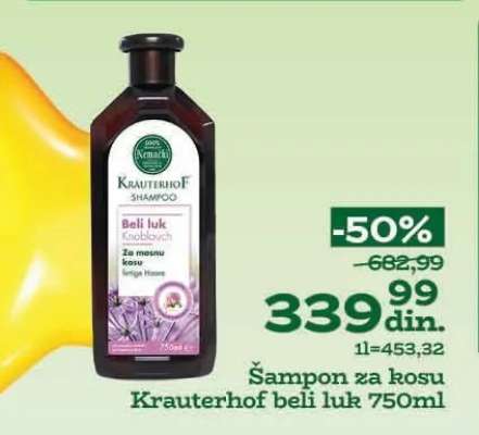 Šampon za kosu Krauterhof beli luk 750ml
