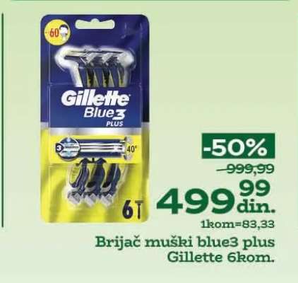 Brijač muški blue3 plus Gillette 6kom.
