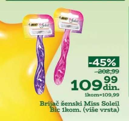 Brijač ženski Miss Soleil Bic 1kom.